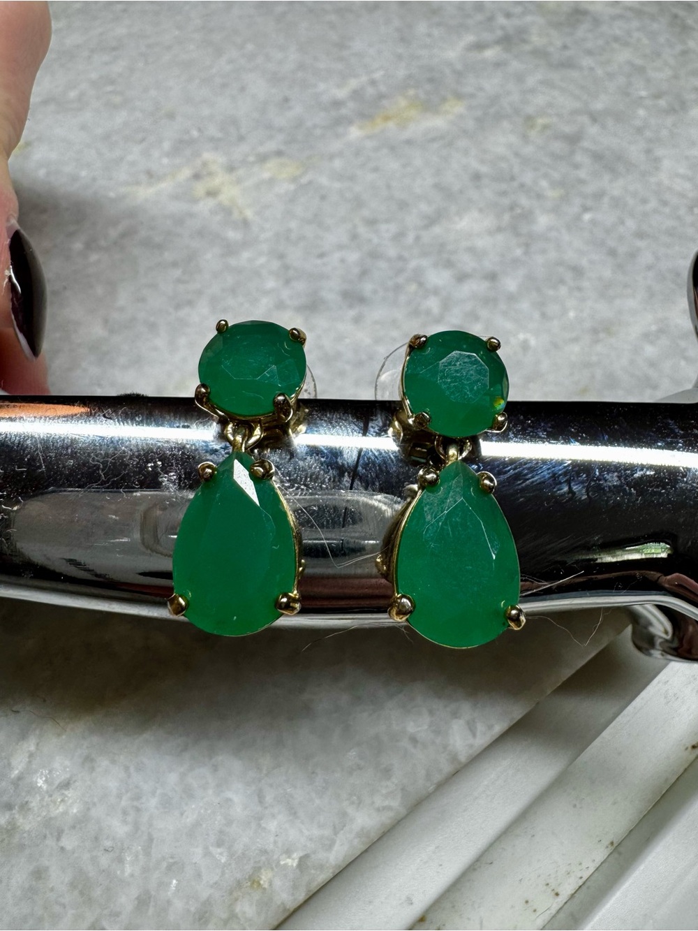 Kate Spqde “Plaza Athénée” Teardrop Earrings with Gold Accents - Picture 3 of 7